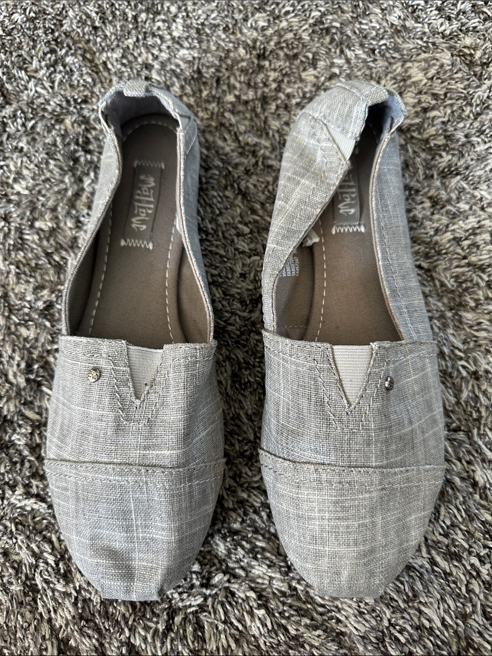 Gray Casual Slip-On Shoes Canvas